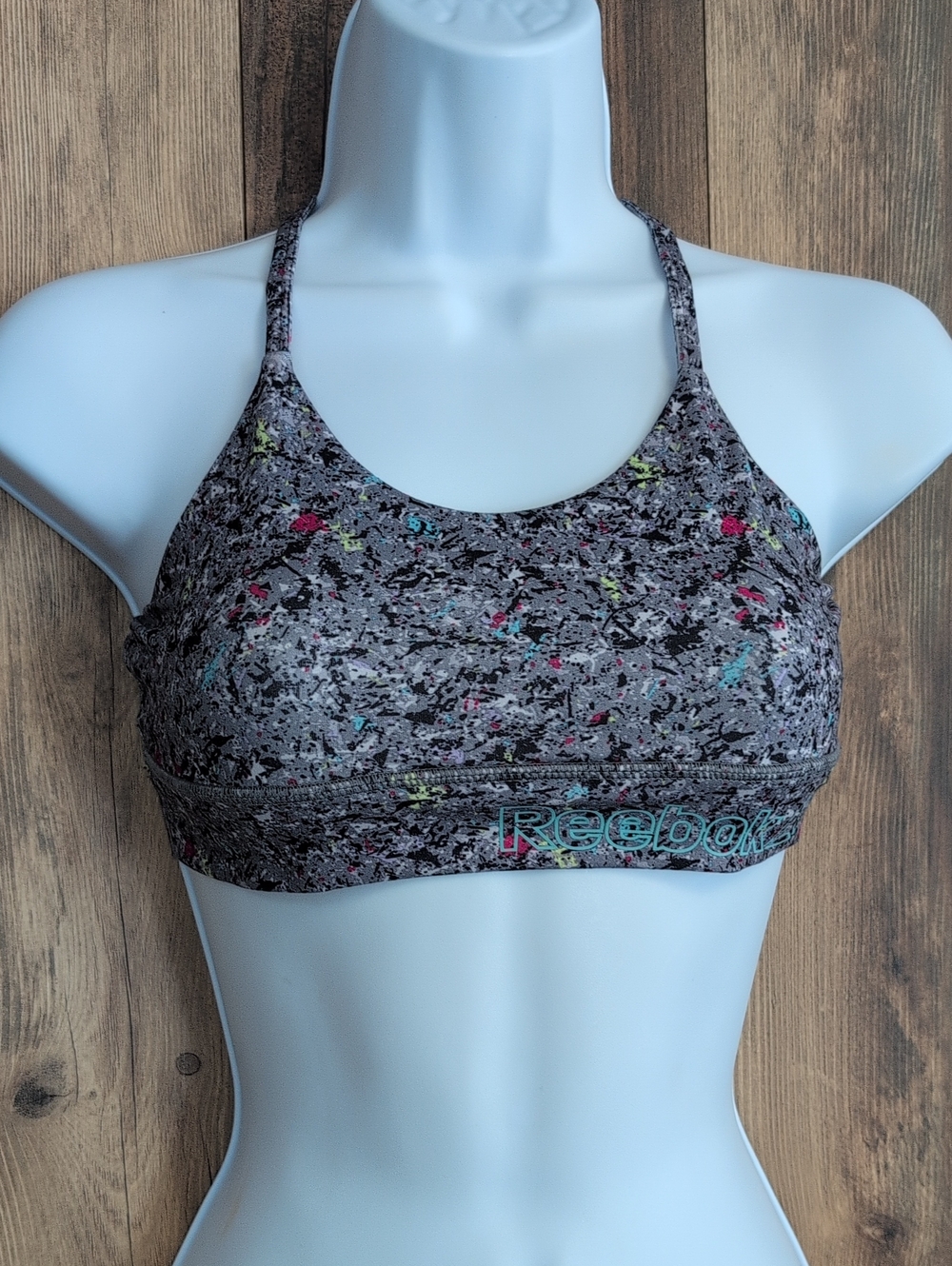 Reebok Speckled Racerback Sports Bra Youth 7/8 M 897A